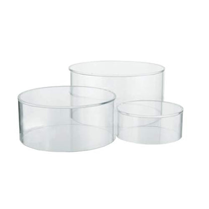 Red Co. Set of 3 Sizes (6", 5", 4") Acrylic Round Cylinder Display Nesting Riser Stands with Hollow Bottoms, Crystal Clear - color: Clear, size: 6", 5", 4"