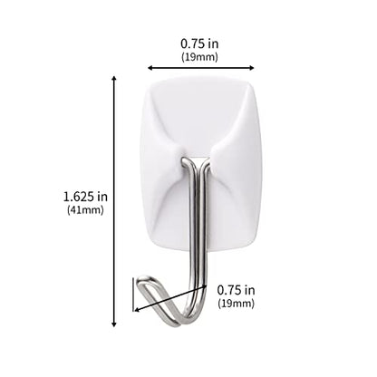 MOVELYST 20 Small Hooks+40 Removable Strips, White Wire Hanger Hooks, Heavy Duty with Adhesive Strips, Damage-Free Utility Hooks, No Tools Wall Hook for Hanging, Value Pack - size: Small, style: 20+40