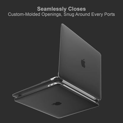 MOSISO Compatible with MacBook Air 13 inch Case M1 2021 2020 2019 2018 Release A2337 A2179 A1932 Touch ID, Plastic Hard Shell Cover&Keyboard Cover for MacBook Air 13.3 inch Case M1, Black - color: Black