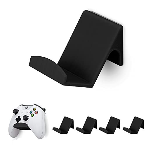 BRAINWAVZ Game Controller Holder Wall Mount Stand (4 Pack) For XBOX, PS5, SERIES X, ONE, PS4, PS3, SWITCH, NINTENDO, PC & MORE, Fits Latest & Retro Gamepads, Stick On, Easy To Install, UGC1 - color: 4 Pack
