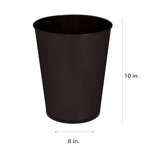 Bath Bliss 5 Liter Small Wastebasket | Round Open Top | Trash Can | Bathroom | Bedroom | Kitchen | Office | Dorm | Disposal Waste Bin | Garbage | Oil Rubbed Bronze - color: Bronze, size: 1 Pack