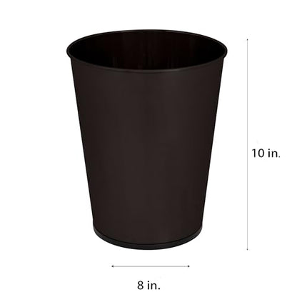 Bath Bliss 5 Liter Small Wastebasket | Round Open Top | Trash Can | Bathroom | Bedroom | Kitchen | Office | Dorm | Disposal Waste Bin | Garbage | Oil Rubbed Bronze - color: Bronze, size: 1 Pack