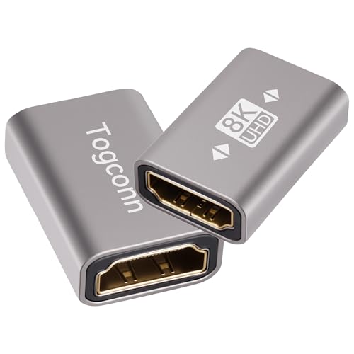 8K HDMI Coupler 2 Pack, HDMI 2.1 Female to Female Connector HDMI Extension Adapter, Supports 4K@120Hz,8K@60Hz, 2K, Compatible with HDTV, Monitors, Laptop, Projector, PS5/4, Xbox X - color: HDMI Female to Female Coupler, size: 2 Pack