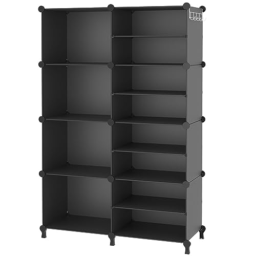 AWTATOS Closet Organizer, 8 Cube Closet Organizers and Storage, Closet Storage Shelves, Clothes Storage Organizers for Closet Bedroom Living Room Office Black - color: Black