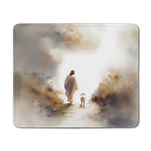 Christian Jesus Leaves The 99 Sheep Mouse Pad, Christian Jesus Gifts Mouse Pads Mousepad for Desk Office Computers Laptop, Religious Office Supplies Desk Accessories, 9.5x7.9 Inch - color: 04Child, size: 9.5x7.9
