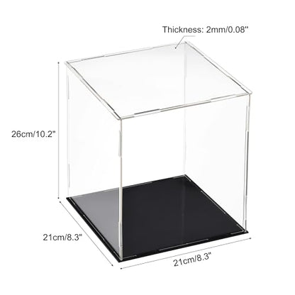 uxcell Acrylic Clear Display Case Box Dustproof Protection Showcase Cube Collectibles Show Box 7.9x7.9x9.8inch - size: 7.9x7.9x9.8inch