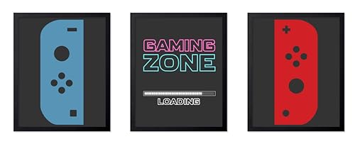Poster Master 3-Piece Video Game Print - Controller Poster - Geeky Art - Gaming Zone & Icons - Gamer Gift - Great Game Room, Man Cave or Boy's Bedroom Decor - 8x10 UNFRAMED Wall Art - color: Style-11, size: 8"L x 10"W