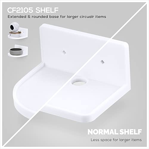 BRAINWAVZ 5” Small Floating Shelf, Adhesive & Screw in, for Bluetooth Speakers, Cameras, Plants, Books, Toys & More, Universal Shelves, Easy to Install Shelf CF2105 White - color: 5" White Shelf