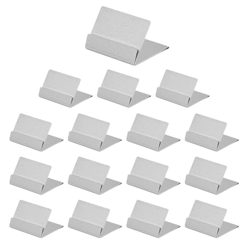 Urban Deco Table Card Holder Metal Place Card Holders Steel Card Holders for Photos, Food Signs, Memo Notes, Weddings, Restaurants, Birthday (Silver 16PK) - color: Silver 16PK