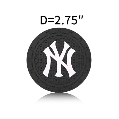 Car Cup Holder Coasters for NY Yankees Baseball Fans, Yankees Car Coasters for Cup Holder Insert Silicone Non-Slip - color: 11yk12s