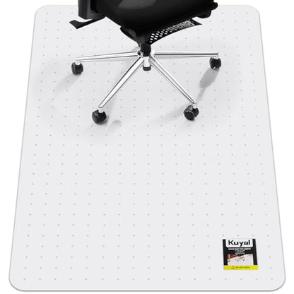 Kuyal Office Chair Mat for Carpet, 40x48 Clear Heavy Duty Computer Chair Mat, Under Desk Protector Carpeted Floors Mat, Easy Chair Movement,Ship Flat - size: 40" X 48"