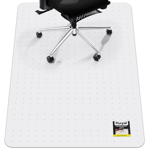Kuyal Office Chair Mat for Carpet, 32‘’x48‘’ Clear Heavy Duty Computer Chair Mat, Under Desk Protector Carpeted Floors Mat, Easy Chair Movement,Ship Flat - size: 32" X 48"