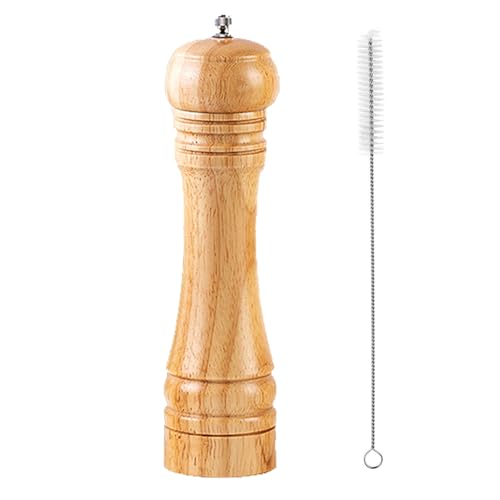 Wooden Pepper Grinder Pepper Mill Kit Manual Mills Solid with Strong Adjustable Ceramic Grinders for Grinding Spices, Cumin, Sesame, Paprika, - color: C Wood Colour Pepper Mill