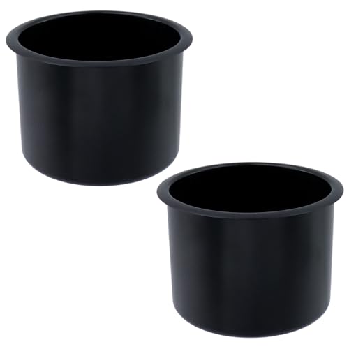Dnyta 2Pcs 3.8" x 2.6" Black Plastic Cup Holder Insert, Sofa Recliner Car Seat Cups Holder Replacement, Poker Table Cup Holders, for Table, Sofa, Boats, Truck, Car - color: 2pcs, Black, size: 3.8" x 2.6", Bottom U-shaped groove