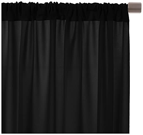 AK TRADING CO. 10 feet x 8 feet IFR Polyester Backdrop Drapes Curtains Panels with Rod Pockets - Wedding Ceremony Party Home Window Decorations - Black - color: Black