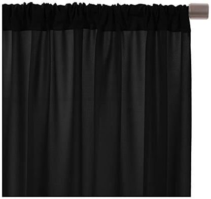 AK TRADING CO. 10 feet x 8 feet IFR Polyester Backdrop Drapes Curtains Panels with Rod Pockets - Wedding Ceremony Party Home Window Decorations - Black - color: Black