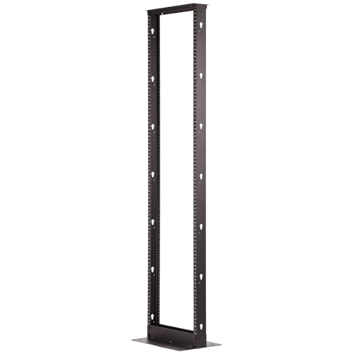 Aeons 45U 2 Post Open Frame Server Network Relay Rack for 19 Inch Networking Data & IT Devices A/V Equipment, Durable 2-Post Rack 45 U Aluminum Extrusion, Black - style: 45U-2Post-AL