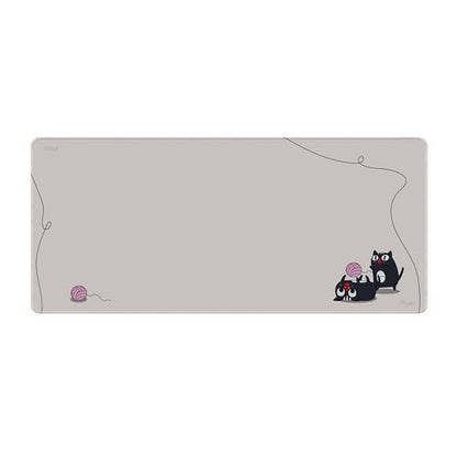 Pixio Mouse Pads - 36 x 16 inch XXL Playful Cats (Side) Beige Multifunctional Large Desk Mats for Gaming, Office, Desktop Anti-Slip Waterproof Washable Computer Mouse Mat - color: Beige Playful Cats (Side)