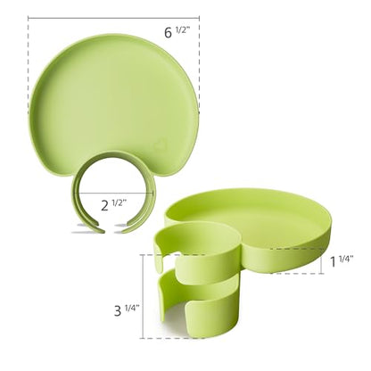 Munchkin Carseat Tray with Miracle 360 Sippy Cup for Toddlers 1-3 - Travel & Road Trip Accessory for Kids, Mess-Free Snacking and Spill Proof Drinking in The Car, Green - color: Green
