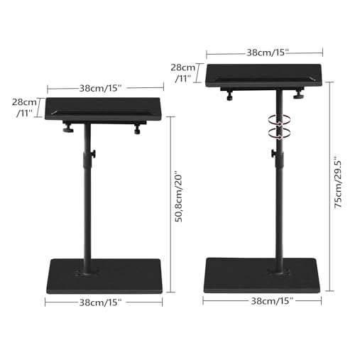 MAHANCRIS TV Tray Table, Height Adjustable TV Trays with 360° Swivel, Space-Saving Side Table for Couch, Multi-Functional Sofa Table with Anti-Slip Bar, Bedside, Black ETBK4501 - color: Black