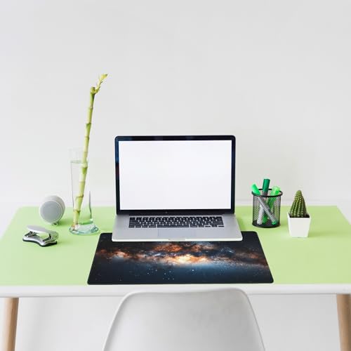 Galaxy Starry Sky Desk Mat Large Mouse Pad Gaming Mousepad 31.5 x 15.8 in | Desk Pad for Keyboard and Mouse, Large Non-Slip Rubber Base Mousepad Desk Mat with Stitched Edges for Gaming Office - color: Galaxy