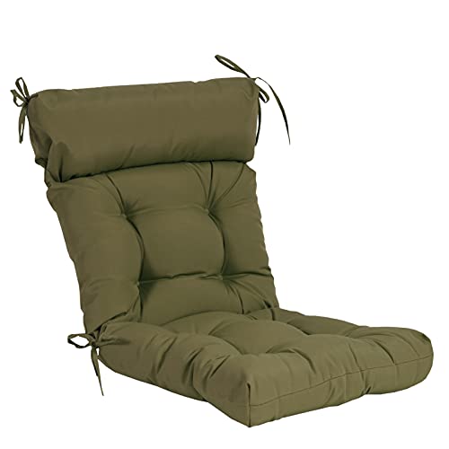 QILLOWAY Outdoor Rocking Chair Cushions Set of 2, 100% Polyester Waterproof Patio Rocking Chair Cushion, High Back Weatherproof Chair Pad for Adirondack & Outdoor Furniture, Sage - color: Sage