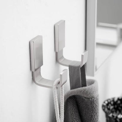 BESy Clothes Hook Single Towel Hooks for Bathroom Kitchen Garage Square Style Robe Hooks Coat and Hat Hook, Wall Mounted with Screws, Stainless Steel, Brushed Nickel - color: Brushed Nickel, size: 1 Pack