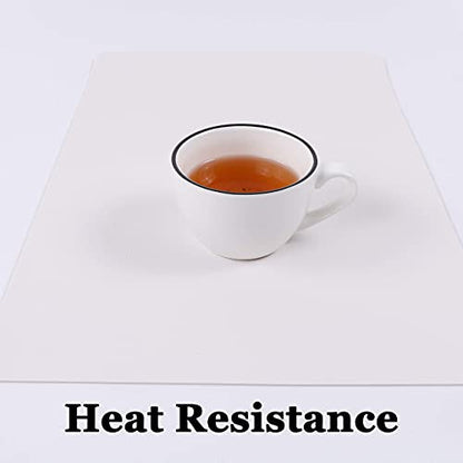 Wipeable Placemats Leather Table Mats Waterproof Heat-Resistant Easy to Clean for Dining Table Set Kitchen Table (4, White) - color: White, size: set of 4