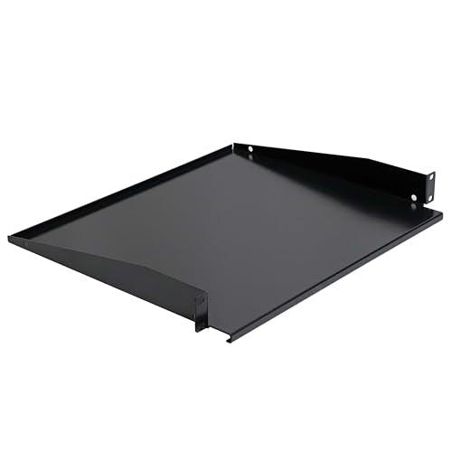 Aeons 1U 19-inch Universal Server Shelf Rack Mount Cantilever Center Mount Shelf 15" Deep, Fixed Server Rack Cabinet Solid Shelf Black 2-Pack - style: 1U-15" Solid