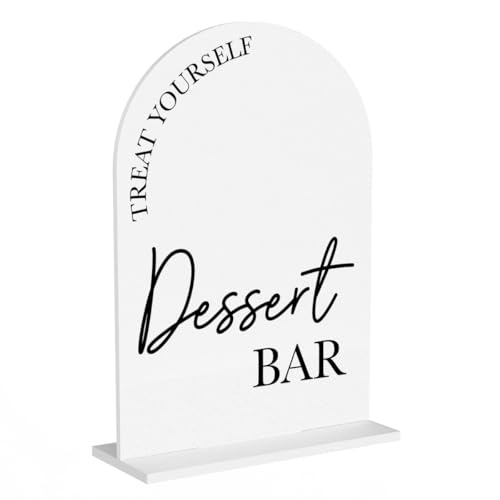 Dessert Bar Sign, Wedding Engagement Bridal Shower Decor for Ceremony Party Reception Table Desk Decor Acrylic Sign - color: Dessert Bar