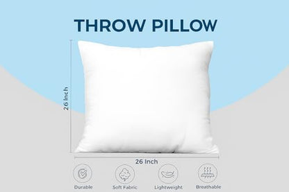 Utopia Bedding Throw Pillows Insert (Pack of 4, White) - 26 x 26 Inches Bed and Couch Pillows - Indoor Decorative Pillow - size: 26x26 Inch