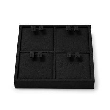 Oirlv Microfiber 4 Slots Jewelry Earring Display Tray Modular Customizable Jewelry Tray - style: P13702