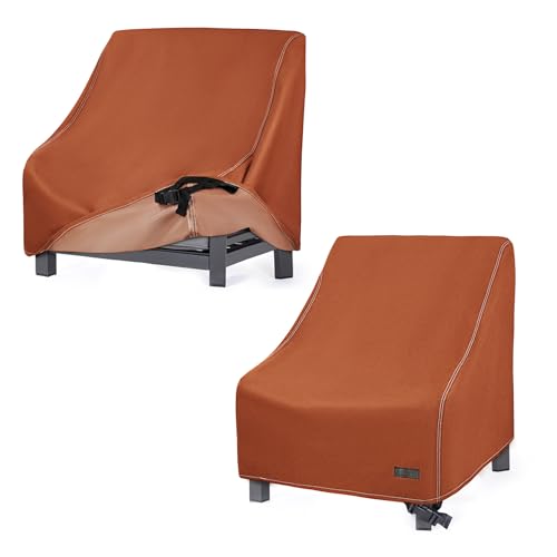 NettyPro Waterproof Patio Adirondack Chair Covers 2 Pack Outdoor Furniture Covers for Deep Lounge Seat Chair (2 Pack - 30”W x 33”D x 34”H) - color: Brown, size: 2 Pack - 30 x 33 x 34 inch