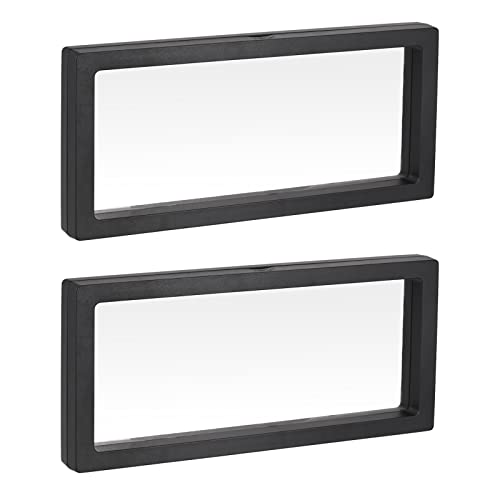 MECCANIXITY Floating Frame Display Holder Stand 3D Jewelry Display Box 9.06 x 3.54 x 0.79 inch Black for Ring Necklace Bracelet Earring Pack of 2 - color: Black, size: 9.06 x 3.54 x 0.79 inch
