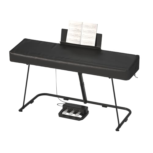 BENVOL 61/88 Keys Piano Cover - Waterproof Dustproof Keyboard Protector with Music Stand Zipper, Adjustable Drawstring, Soft Spandex Fabric for Yamaha, Casio 61/88-Key Digital Pianos (88keys-black) - color: 88keys-black