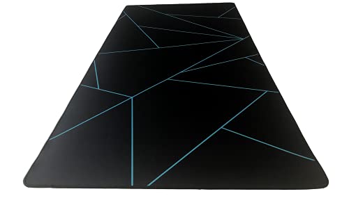 Gamer Boss - Gaming Mouse Pad - 48 x 24 Inches - 4mm Thick with Stitched Edges, Non-Slip Rubber Base, Premium Cloth Mousepad, Desk Mat for Laptop, Keyboard, Computer & PC (Mega, Blue Shards) - color: Blue Shards, size: 48" x 24"