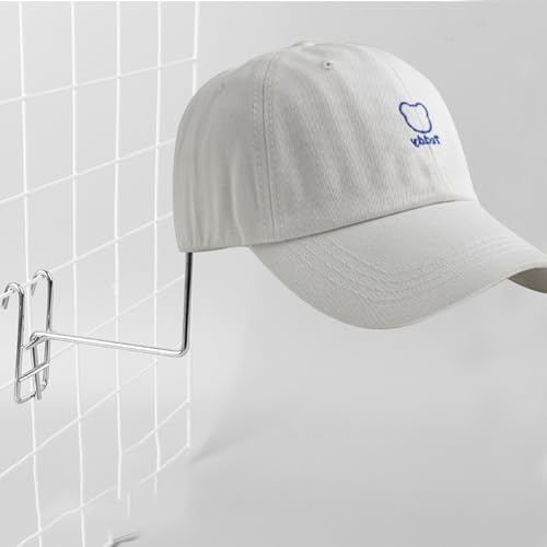 6-Pack Hat Displayer - Metal Gridwall Rack with Hooks for Retail & Home