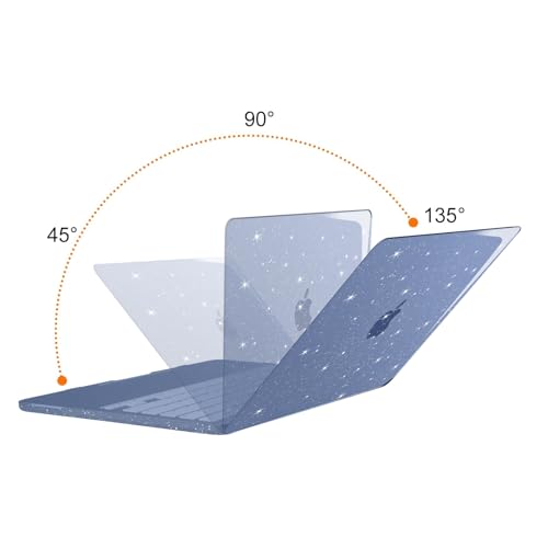 MOSISO Sparkly Glitter Case Compatible with MacBook Neo Case 13 inch 2026 Release Model A3404 with A18 Pro Chip, Crack-Resistant Protective Hard Shell Case&Keyboard Cover&ScreenFilm&Pouch, Indigo - color: Indigo