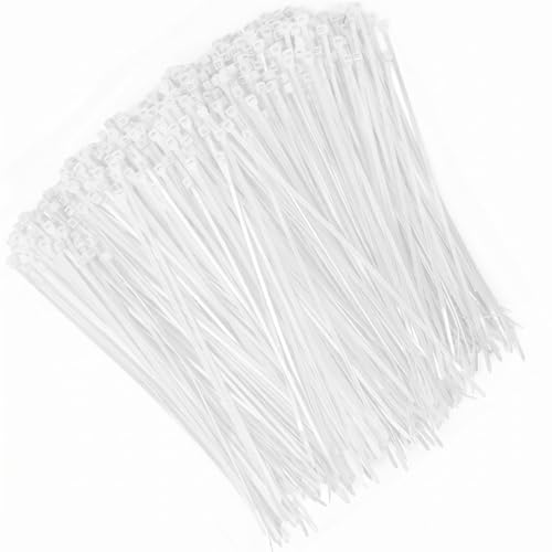 Zip Ties 1000pcs, 8inch Nylon Cable Ties 18lb Heavy Duty Cord Strap Self-Locking Wire Ties for Indoor Outdoor | White - color: White 1000pack
