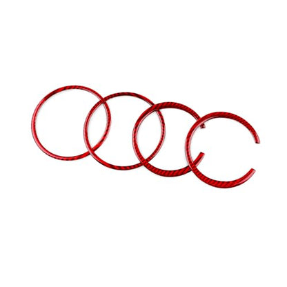 AIRSPEED for Subaru Impreza 2005 2006 2007 Air Vent Outlet Ring Cover Carbon Fiber Center Console Interior Trim Accessories, Red - color: Side Air Outlet Ring Red