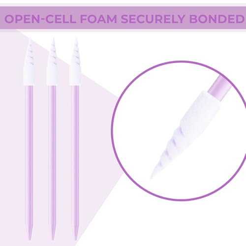 Chinco 200 Pcs Cleaning Swabs 2.56 Inch Sponge Tip Swabs Sticks for Printer Heads, Scanners, Camera Lenses, Chip Hard Disk Industries, Optical Lenses and Optical Equipment Makeup(Purple) - color: Purple