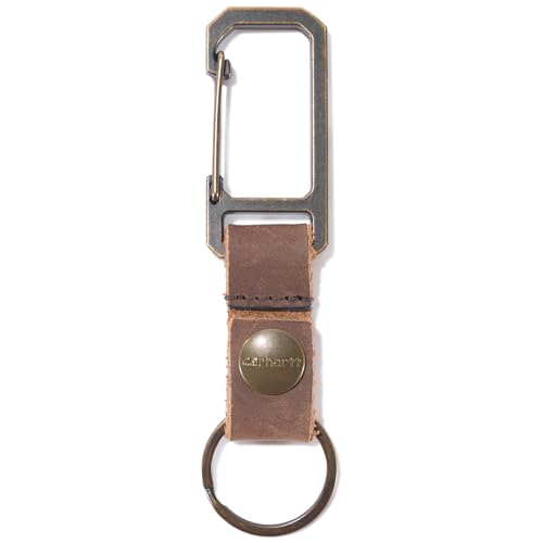 Carhartt Unisex Adult Durable Metal Key Keeper, Belt Loop Key Ring Holder with Self-Locking Metal Gate Clip for Car/Home Keys - color: Saddle Leather (Brown)