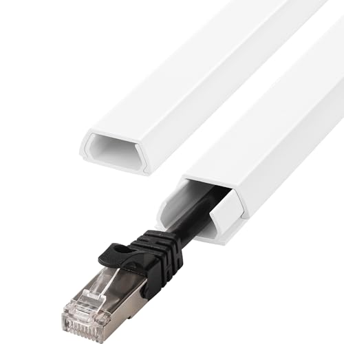 Wall Cable Hider Kit, 116in TV Wire Hider for Wall, Paintable Cord Hider Wall, Cord Organizer Hide 1-2 Cords Wall Mounted TV, Wire Cover for Wall, Cord Concealer 7XL16.5 W0.86 H0.43in, White - color: White, size: Small-116in