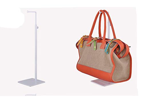 B&NN Adjustable Metal Handbag Rack Tabletop Handbag Purse Display Stand Single Hook Bag Stand Holder (White) - color: White