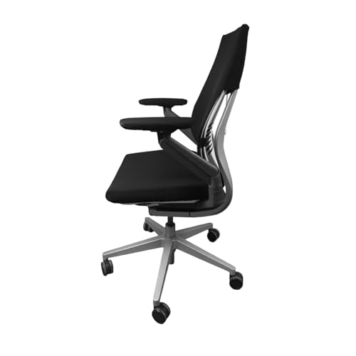 Suitable for Steelcase Gesture Office Chair Covers (4-piece Set, Including armrest Covers), Breathable, Comfortable, dustproof, Stain-Resistant, and Non-Slip (Graphite Black) - color: Graphite Black