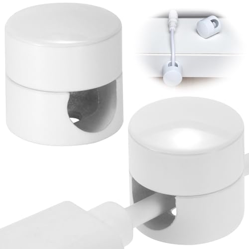 SmallCat 2 Sets Charger Holders for Cords, White Adjustable Cable Anchor Holders, Adhesive Metal Cord Clips, Cable Management Wire Organizers for Desk, Office, Nightstand - color: White, 2sets
