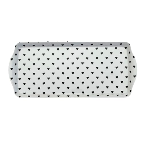 Sprinkles & Confetti Black Heart Melamine Serving Tray with Handles, Lightweight Shatter-Resistant, BPA-Free, Dishwasher Safe - Serving Tray for Charcuterie, Desserts & Parties - color: Black Heart