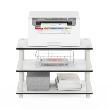 Furinno JUST Coffee Table, 3-Tier Modern Coffee Table with Open Shelf, Toolless Assembly Side Table, for Living Room, Bedroom, Home Office, White - color: White/White, size: Tall 23.6"(W)x15.6"(H)x15.6"(D)