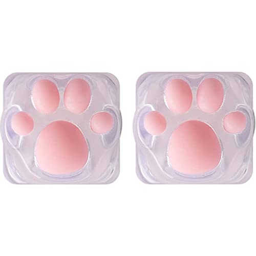 SYA ZOMOPLUS Cute Keycaps,Novelty Cat-Claws Keycap 3D Model OEM Profile Keyboard Keycaps Shine-Though Custom Key Caps for Cherry MX Switches Mechanical Gaming Keyboards(Translucent 2 Pack) - color: Translucent-2 Pack