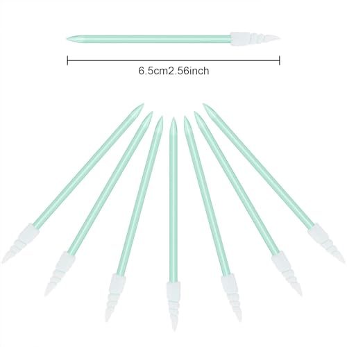 Chinco 200 Pcs Cleaning Swabs 2.56 Inch Sponge Tip Swabs Sticks for Printer Heads, Scanners, Camera Lenses, Chip Hard Disk Industries, Optical Lenses and Optical Equipment Makeup(Green) - color: Green